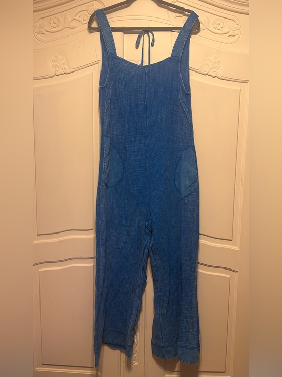 Zenana Outfitters Pants - Zenana Outfitters Blue Sleeveless Wide-Leg Jumpsuit
